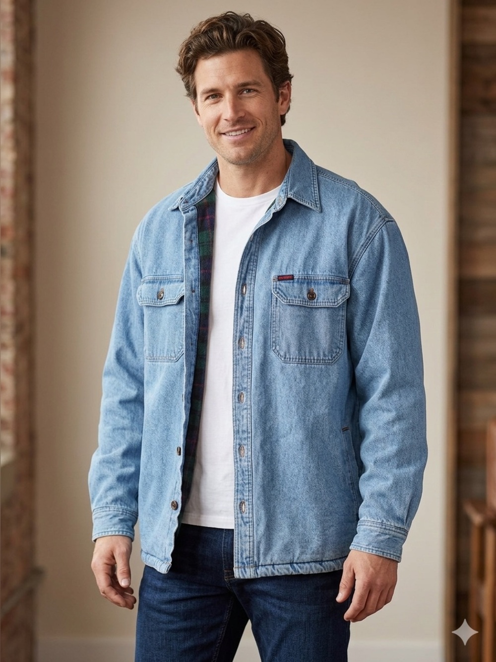 Wolverine Light Wash Denim Shirt Jacket - Blue